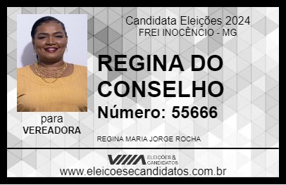 Candidato REGINA IRMÃ DO NAL 2024 - FREI INOCÊNCIO - Eleições