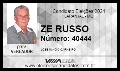 Candidato ZE RUSSO 2024 - LARANJAL - Eleições