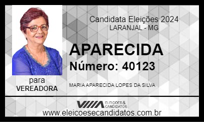 Candidato APARECIDA 2024 - LARANJAL - Eleições