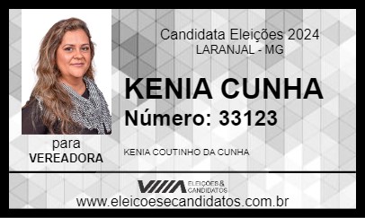 Candidato KENIA CUNHA 2024 - LARANJAL - Eleições