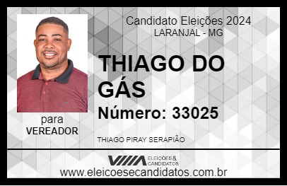 Candidato THIAGO DO GÁS 2024 - LARANJAL - Eleições