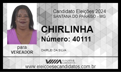 Candidato CHIRLINHA 2024 - SANTANA DO PARAÍSO - Eleições