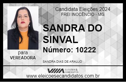 Candidato SANDRA DO SINVAL 2024 - FREI INOCÊNCIO - Eleições