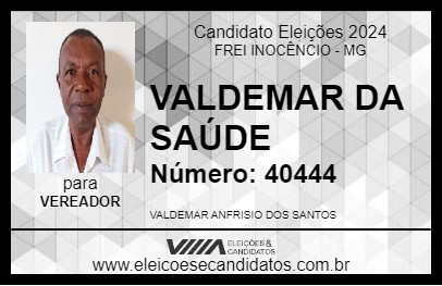 Candidato VALDEMAR DA SAÚDE 2024 - FREI INOCÊNCIO - Eleições