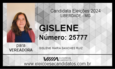 Candidato GISLENE 2024 - LIBERDADE - Eleições