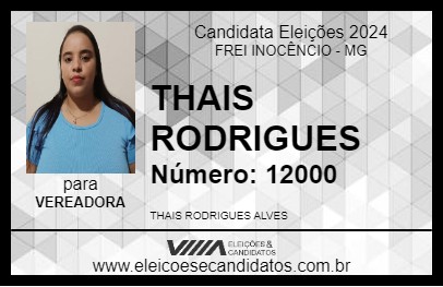 Candidato THAIS RODRIGUES 2024 - FREI INOCÊNCIO - Eleições