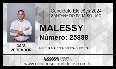 Candidato MALESSY 2024 - SANTANA DO PARAÍSO - Eleições