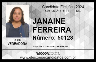 Candidato JANAINE FERREIRA 2024 - SÃO JOÃO DEL REI - Eleições