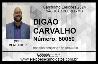 Candidato DIGÃO CARVALHO 2024 - SÃO JOÃO DEL REI - Eleições