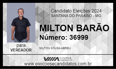 Candidato MILTON BARÃO 2024 - SANTANA DO PARAÍSO - Eleições