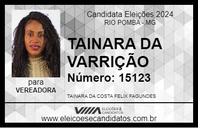 Candidato TAINARA DA VARRIÇÃO 2024 - RIO POMBA - Eleições