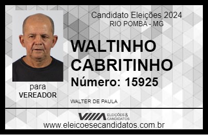 Candidato WALTINHO CABRITINHO 2024 - RIO POMBA - Eleições