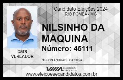 Candidato NILSINHO DA MAQUINA 2024 - RIO POMBA - Eleições