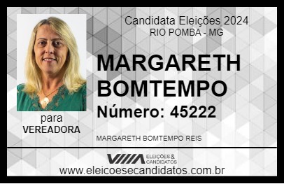 Candidato MARGARETH BOMTEMPO 2024 - RIO POMBA - Eleições