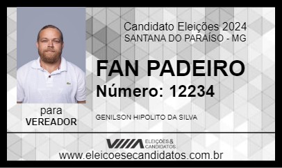 Candidato FAN PADEIRO 2024 - SANTANA DO PARAÍSO - Eleições