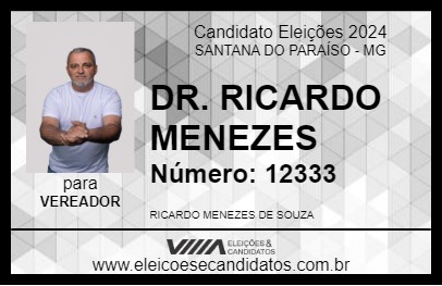 Candidato DR. RICARDO MENEZES 2024 - SANTANA DO PARAÍSO - Eleições