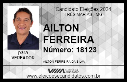 Candidato AILTON FERREIRA 2024 - TRÊS MARIAS - Eleições