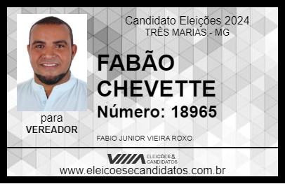 Candidato FABÃO CHEVETTE 2024 - TRÊS MARIAS - Eleições