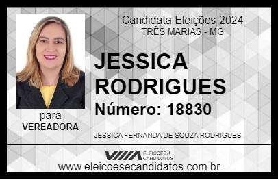 Candidato JESSICA RODRIGUES 2024 - TRÊS MARIAS - Eleições