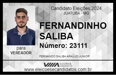 Candidato FERNANDINHO SALIBA 2024 - JUATUBA - Eleições