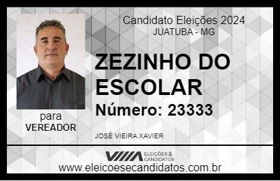 Candidato ZEZINHO DO ESCOLAR 2024 - JUATUBA - Eleições