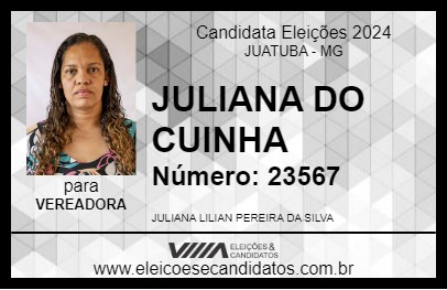 Candidato JULIANA DO CUINHA 2024 - JUATUBA - Eleições