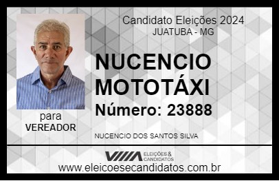 Candidato NUCENCIO MOTOTÁXI 2024 - JUATUBA - Eleições