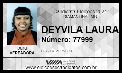 Candidato DEYVILA LAURA 2024 - DIAMANTINA - Eleições