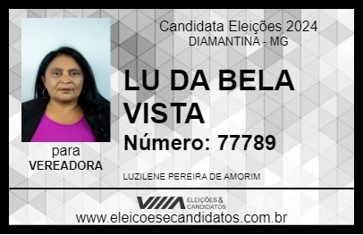 Candidato LU DA BELA VISTA 2024 - DIAMANTINA - Eleições