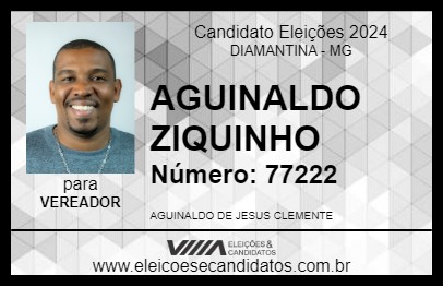 Candidato AGUINALDO ZIQUINHO 2024 - DIAMANTINA - Eleições