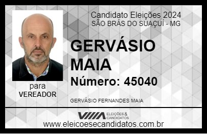 Candidato GERVÁSIO MAIA 2024 - SÃO BRÁS DO SUAÇUÍ - Eleições