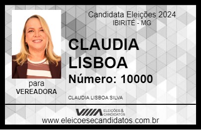 Candidato CLAUDIA LISBOA 2024 - IBIRITÉ - Eleições