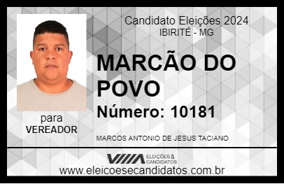 Candidato MARCÃO DO POVO 2024 - IBIRITÉ - Eleições