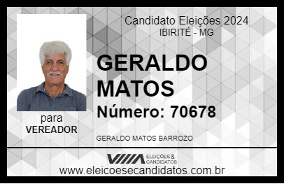 Candidato GERALDO MATOS 2024 - IBIRITÉ - Eleições