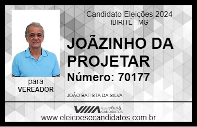 Candidato JOÃZINHO DA PROJETAR 2024 - IBIRITÉ - Eleições