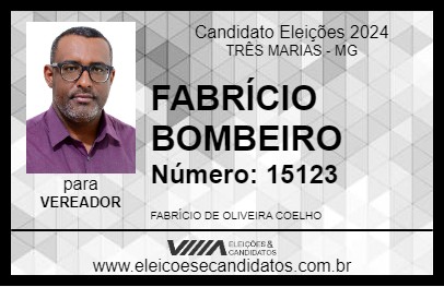 Candidato FABRÍCIO BOMBEIRO 2024 - TRÊS MARIAS - Eleições