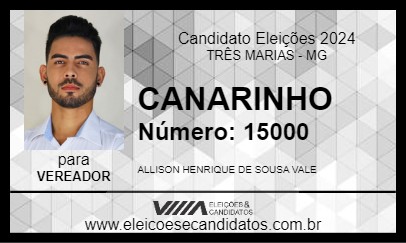 Candidato CANARINHO 2024 - TRÊS MARIAS - Eleições