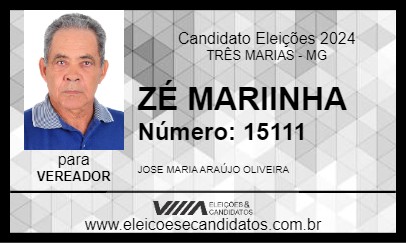 Candidato ZÉ MARIINHA 2024 - TRÊS MARIAS - Eleições