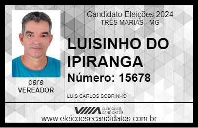 Candidato LUISINHO DO IPIRANGA 2024 - TRÊS MARIAS - Eleições