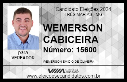 Candidato WEMERSON CABICEIRA 2024 - TRÊS MARIAS - Eleições