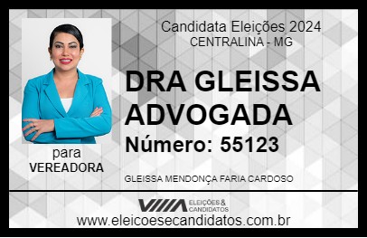 Candidato DRA GLEISSA ADVOGADA 2024 - CENTRALINA - Eleições