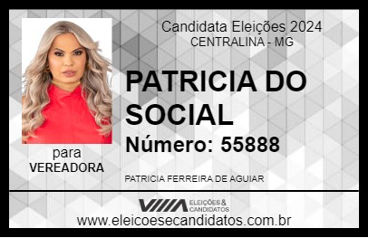 Candidato PATRICIA DO SOCIAL 2024 - CENTRALINA - Eleições