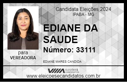 Candidato EDIANE DA SAUDE 2024 - IPABA - Eleições