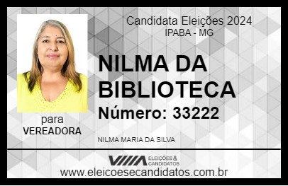 Candidato NILMA DA BIBLIOTECA 2024 - IPABA - Eleições