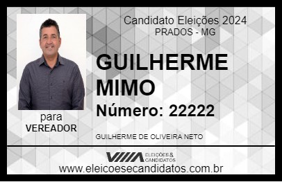 Candidato GUILHERME MIMO 2024 - PRADOS - Eleições