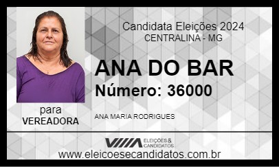 Candidato ANA DO BAR 2024 - CENTRALINA - Eleições