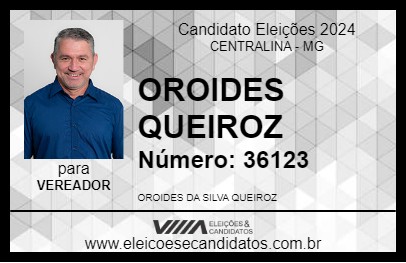 Candidato OROIDES QUEIROZ 2024 - CENTRALINA - Eleições