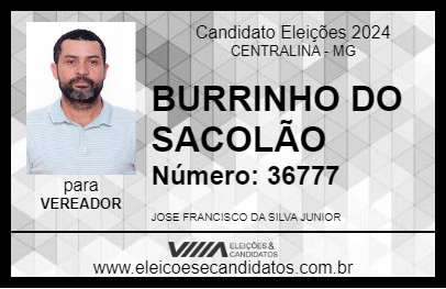 Candidato BURRINHO DO SACOLÃO 2024 - CENTRALINA - Eleições