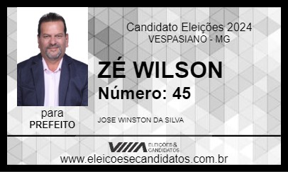 Candidato ZÉ WILSON 2024 - VESPASIANO - Eleições