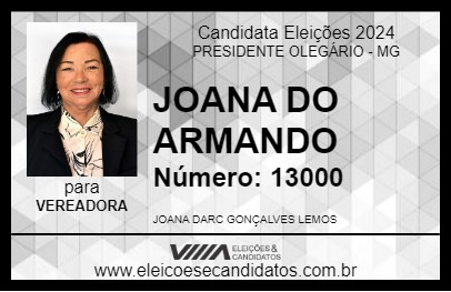 Candidato JOANA DO ARMANDO 2024 - PRESIDENTE OLEGÁRIO - Eleições